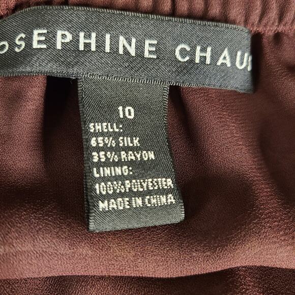 JOSEPHINE CHAUS Patchwork Midi Skirt 10 Burgundy Velvet Silk Prairie Cottage - Picture 10 of 12